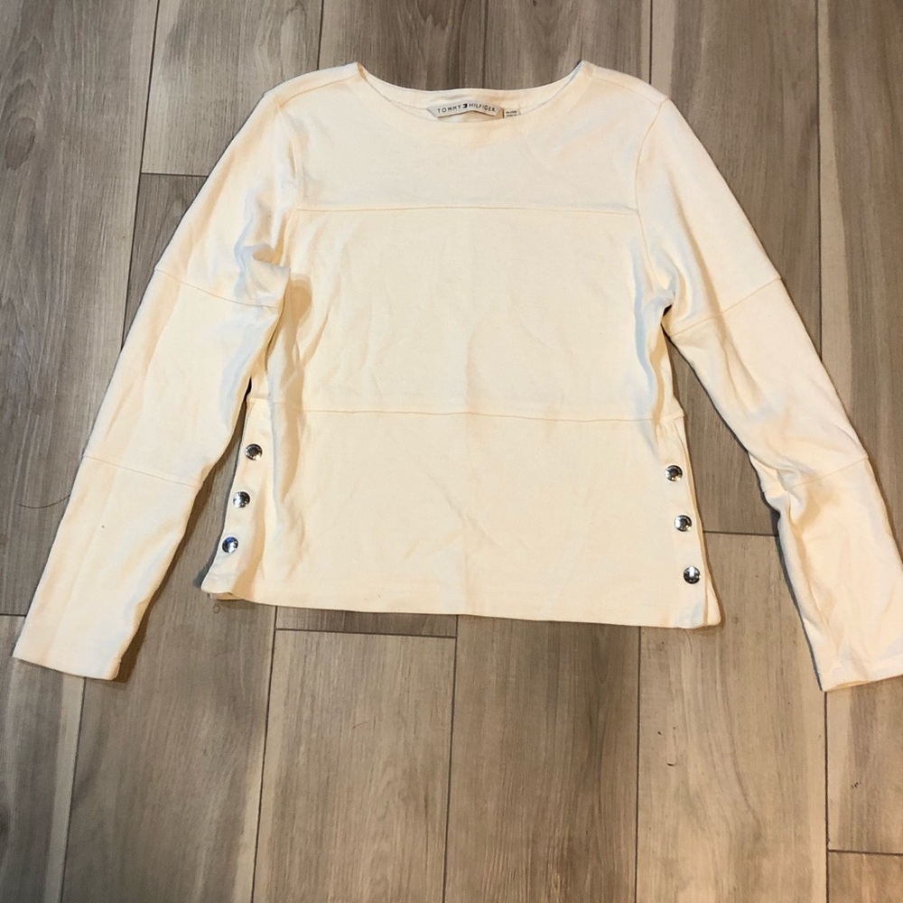 Tommy off white button sweater